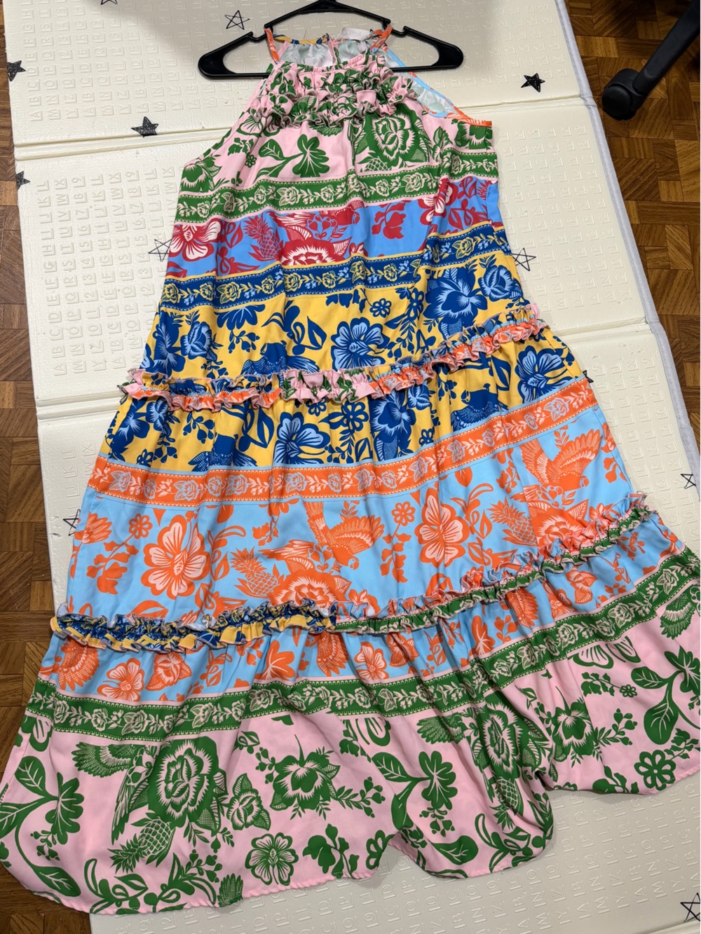 Women’s Multi‑Color Floral Tiered Swim Cover-Up